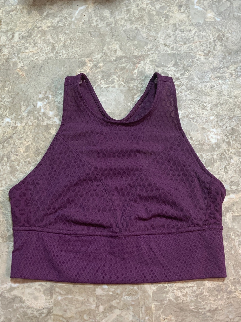 lululemon athletica Deep Plum High-Neck Textured Crop Top